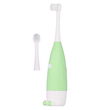 Imagem de Escova de dentes infantil à prova d'água, escova de dentes elétrica sônica para crianças (verde)