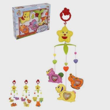 Imagem de Mobile Musical Infantil Bichinho Brinca Bebe Colors Wellkids