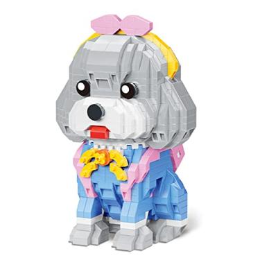 Imagem de Myweyde Conjunto de blocos de construção de gato preto, cachorro de micro mini blocos, kit de blocos de construção de micro mini série animal bonito, blocos de construção para cães e lembrancinhas de festa para meninos e meninas (Dog - 935Pcs)