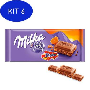 Imagem de Kit 6 Barra De Chocolate Milka - Chips De Caramelo Daim 100G
