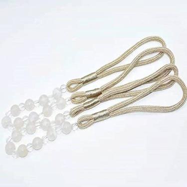 Imagem de 1 Par Cortinas Fivela Cortina Tieback Jade Miçangas Correia Criativa Acessórios de Janela Decorações para Casa, 07,80cm