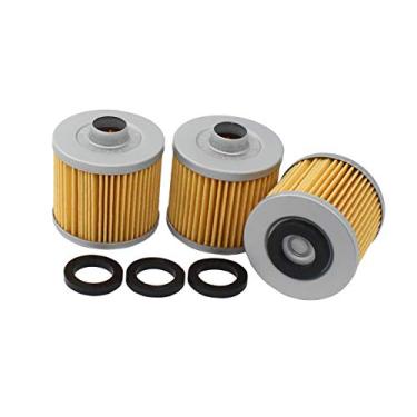 Imagem de MOTOKU Pacote com 3 filtros de óleo para Yamaha V Star 250 1100 650 TT500 650 Virago 250 535 700 XT500