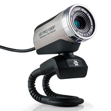 Imagem de USB 2.0 HD Pro Widescreen Video Full 1080p Webcam com suporte integrado de microfone e flexível para Windows PC, laptops e Apple OS X