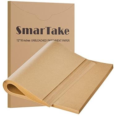 Imagem de SMARTAKE 200 folhas de papel manteiga, 30 x 40,6 cm, pergaminho pré-cortado antiaderente, perfeito para assar, fritadeira a ar, cozinhar pão, xícara de bolo, biscoito e muito mais (não branqueado)