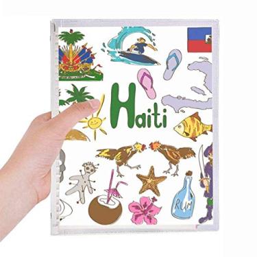 Imagem de Caderno com bandeira nacional de animais do Haiti Landscap com folhas soltas recarregáveis