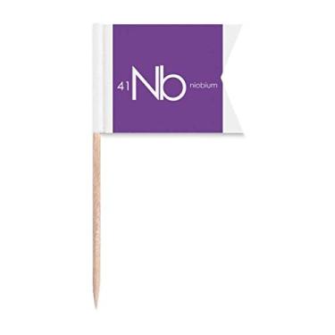 Imagem de Elementos Químicos Mesa menstrual, Metais de transição Nióbio, Bandeiras de palito, Marcação de rotulagem para Bolo de Festa Prato de Queijo