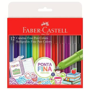 Imagem de Caneta Fine Pen Colors Faber Castell Estojo Com 12