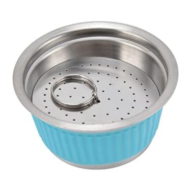 Imagem de Conjunto de cápsulas de café recarregáveis, 7 pçs/conjunto grau alimentício 2 g/0,1 oz colher durável resistente reutilizável conjunto de cápsulas de café requintado com adulteração para escritório (azul)