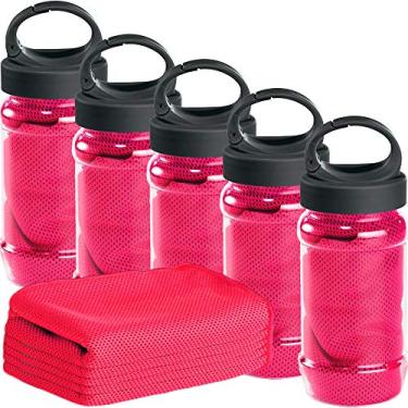 Imagem de Kit 5x Toalha Esportiva Gelada Refrescante TopGet Rosa