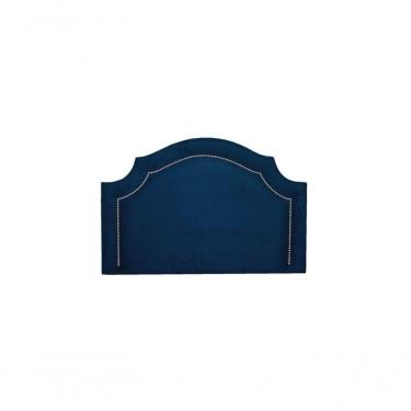 Imagem de Cabeceira Solteiro Luxo 90X60 Azul Tachas Prata