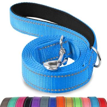 Imagem de Joytale Guias para Cães Reflexivas, Guia de Nylon Durável para Animais de Estimação, Guia Acolchoado de Cachorros Pequenos, Médios e Grandes,Azul Claro,1.2mx2cm
