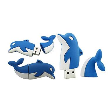 Imagem de Flash Drives USB em forma de golfinho de 16 GB Pen Drive Memoria Flash Stick PenDrives USB Flash Disk Thumb Drive U Disk USB Drive USB (azul)