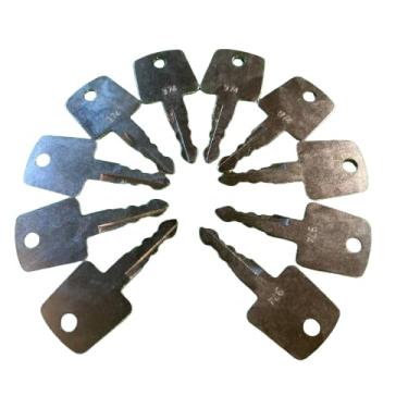 Imagem de Pacote com 10 chaves de ignição 14# 974 2820-00003-0 para equipamentos pesados Sakai Blacktop Roller