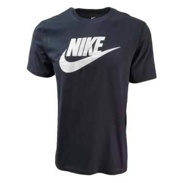 Imagem de Nike Camiseta esportiva masculina com logotipo gráfico, Preto/branco, GG