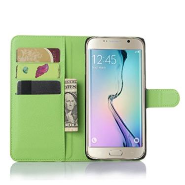 Imagem de Manyip Capa para Samsung Galaxy S6 Edge Plus, capa de telemóvel em couro, protetor de ecrã de Slim Case estilo carteira com ranhuras para cartões, suporte dobrável, fecho magnético (JFC9-7)