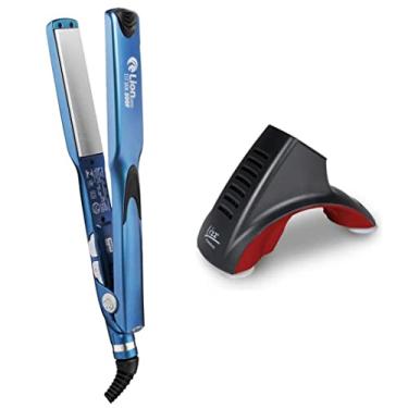 Imagem de Prancha Chapinha Cabelo Tittan 500 Lion 250º Bivolt Azul + Suporte