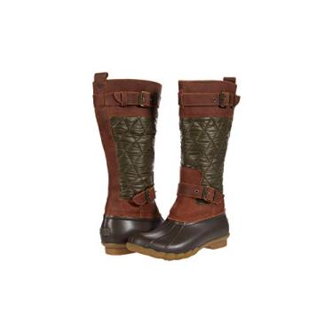 Imagem de Sperry Bota de chuva feminina Saltwater com fivela alta, Verde-oliva/marrom, 5