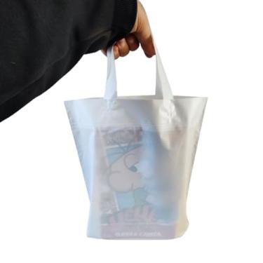 Imagem de 50 SACOLAS PLÁSTICAS MODELO ALÇA FITA MEDIDA 27X40X0,15 (BRANCA)