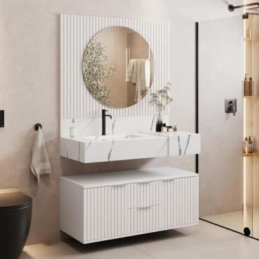 Imagem de Armário para Banheiro Suspenso Ripy 100cm Branco