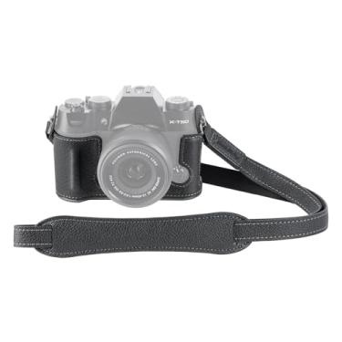 Imagem de SMALLRIG X-T50 Kit de meia capa de couro com alça de ombro, meia capa de câmera de couro estilo retrô com moldura de liga de alumínio para FUJIFILM X-T50 (preto) - 4709