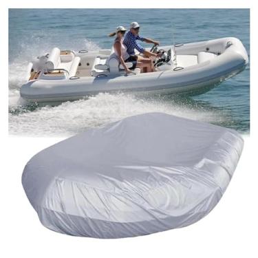 Imagem de Capa de barco inflável, capa de barco inflável resistente a UV, capa de barco capa de barco resistente à água lona impermeável confiável capa de barco impermeável, para barco de borracha (cor: cinza,