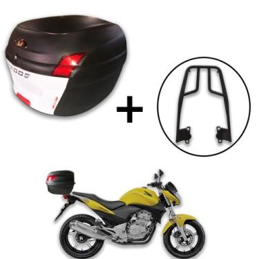 Imagem de Baú Bauleto 34l Awa Proos + Bagageiro Cb 300 Aço Maciço, Branco