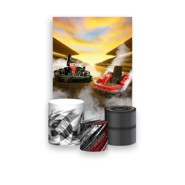 Imagem de Painel De Festa Vertical 1,50 x 2,20 + Trio De Capas Cilindro - Kart C
