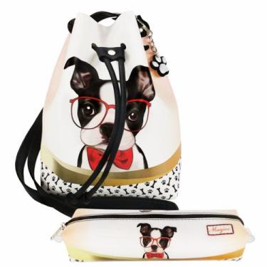 Imagem de Kit Infantil Bolsa e Estojo Cachorrinho com Óculos, Magicc Bolsas