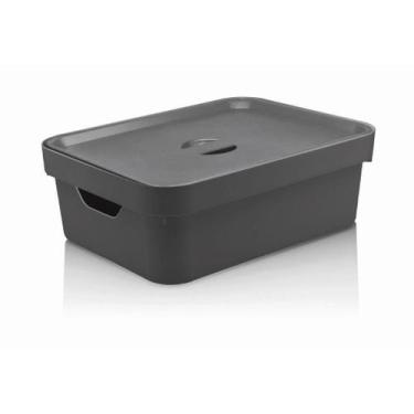 Imagem de Caixa organizadora cube m com tampa 10,5l chumbo - ou cc 350 chf