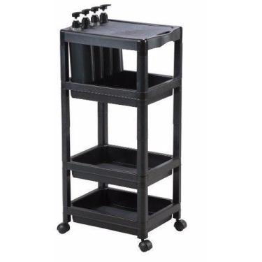 Imagem de Carrinho Auxiliar Salão De Beleza Cabeleireiro Porta Shampoo - Preto -