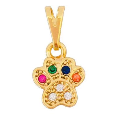 Imagem de Pingente  Patinha Pet Dourado Folheada a Ouro 18k Semijoia - Dinis Joi
