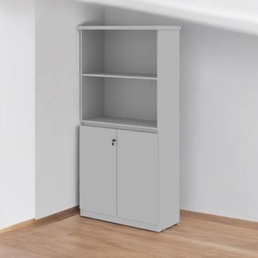 Imagem de Armário Estante Com Prateleiras Doubler Cinza