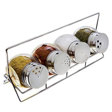 Imagem de Porta Condimentos Bubble com Suporte 4 Peças Euro Incolor / Inox