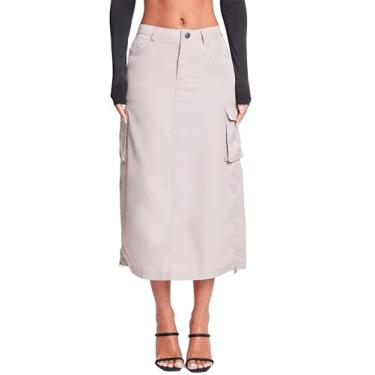 Imagem de YMI Saia cargo maxi feminina jeans, Cinzento-acastan, 13 Short