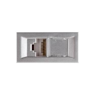 Imagem de Módulo Tomada Rj45 Cat5e - Delta Mondo Alumínio  Soprano