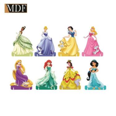 Imagem de Totens de Mesa Pincesas Kit com 8 Displays Aniversário Mdf Adesivado -