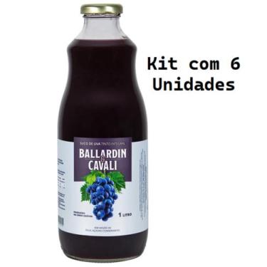 Imagem de Kit 6 Un Suco de Uva Tinto Integral Ballardin & Cavali 1 L