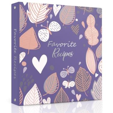 Imagem de LuBudingJoy Pasta De Receitas 8,5X11 3 Argolas, Livro De Receitas Para Escrever Suas Próprias Receitas, Pasta De Receitas De Página Inteira Com Capas De Plástico, Cartões De Receitas Em Branco E Div