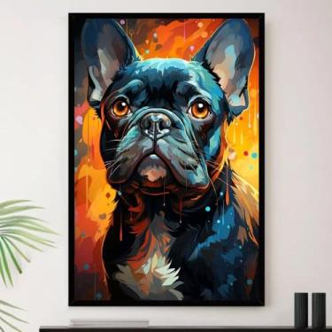 Imagem de Genérico, Quadro Bulldog Frances Arte Cachorro Decorativo A3 35x45cm