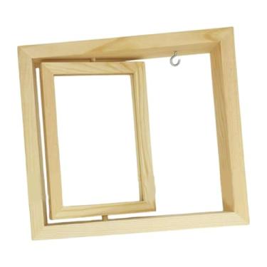 Imagem de Kuntesetty Porta-retratos giratório, ornamento de madeira, porta-retratos, display de mesa para mesa