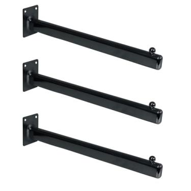 Imagem de Kit 3 Araras De Parede Com Esfera Reta 40cm Preto