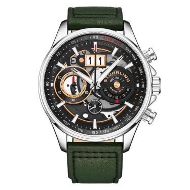 Imagem de Relógio Masculino Stuhrling Ace Aviator 923 Quartzo 45mm com Cronográfo, Verde