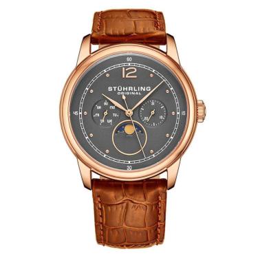 Imagem de Relógio Masculino Stuhrling Celestia 898 Quartzo 39mm, Marrom Clássico