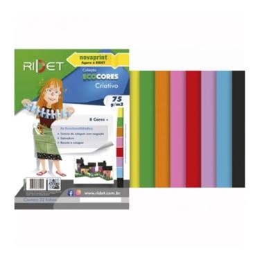 Imagem de Papel Bloco Ecocores Criativo A3 75g 32 folhas 08 Cores - Novaprint/RIDET