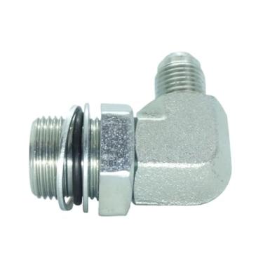 Imagem de CDQBWKJGFJ 1 peça de encaixe hidráulico 3/8 macho JIC (9/40.6 cm-18) X M22 x 1,5 macho métrico 90 graus adaptador de cotovelo