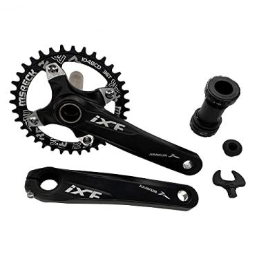Imagem de Conjunto de braço de manivela de bicicleta Conjunto de braço de manivela de bicicleta de montanha 170 mm 104 BCD com kit de suporte inferior, anel de corrente simples e parafusos de corrente para bicicleta de estrada BTB, BMX, compatível com Shimano, FSA, Gaint (preto, 36T)