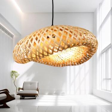 Imagem de Luminária de Teto Lustre Pendente Bambu Fundamentum Honolulu Mini Rústico 40cm Bamboo