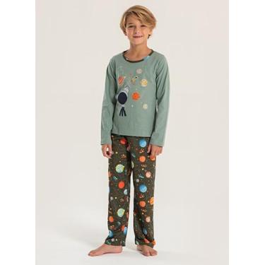 Imagem de Pijama Menino Longo Verde Brilha no Escuro - Molekada, 8