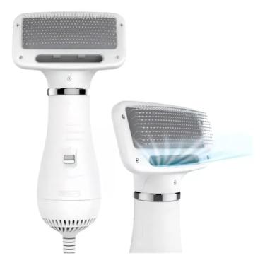 Imagem de Secador Pet 110V 2 em 1 Silencioso Portátil Leve Soprador Cachorro Cão Gato Coelho Profissional Banho E Tosa Secar Escovar Remove Pelo Pós Banho Pente Alisador Pet