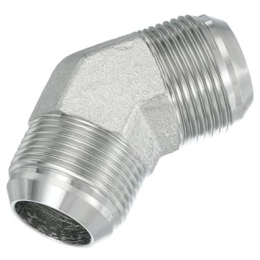 Imagem de PATIKIL Conectores de mamilo redutores hexagonais adaptador de tubo 1 5/40.6 cm macho 37° Flare JIC x 1 5/40.6 cm BSPT macho 45° adaptador, adaptador de bico redutor de encaixe de tubulação, encaixe